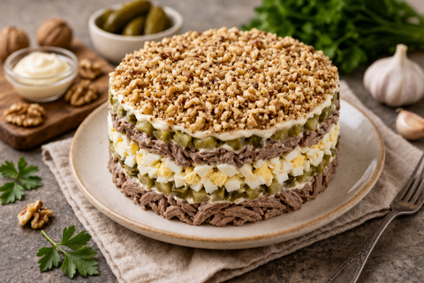 Сытный салат "Принц": всего 5 ингредиентов, а вкус — как в ресторане