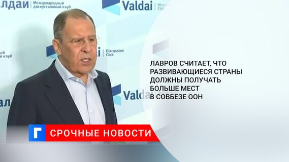 Лавров считает, что развивающиеся страны должны получать больше мест в Совбезе ООН