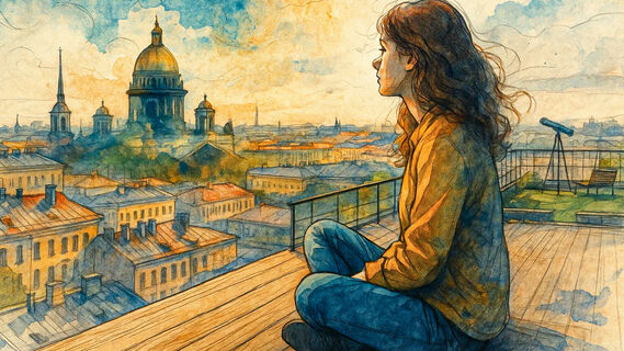 Крыша, люди на крыше, дом