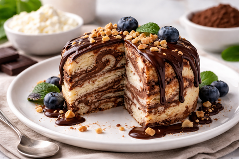 Руки чешутся приготовить эту вкуснятину снова: кекс "Зебра" в микроволновке за 10 минут