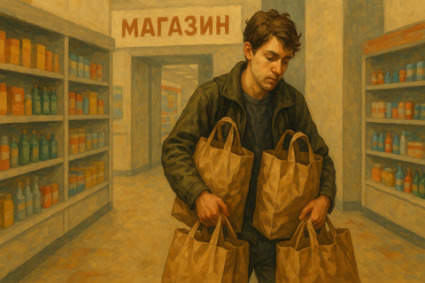 человек с покупками