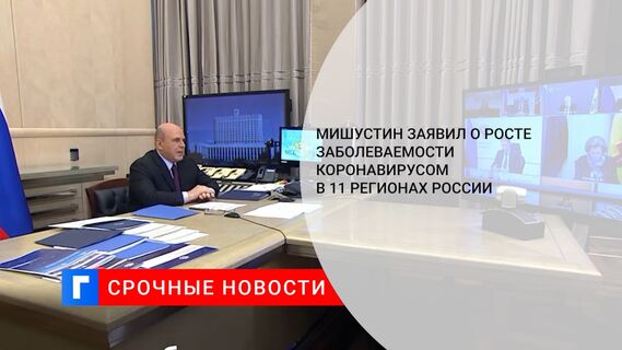 Мишустин заявил о росте заболеваемости коронавирусом в 11 регионах России