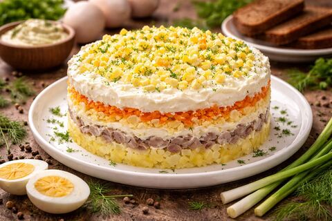 Слоеный восторг: салат «Белая шуба» - готовится ультрапросто, вкус - манна небесная