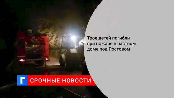 Трое детей погибли при пожаре в частном доме под Ростовом