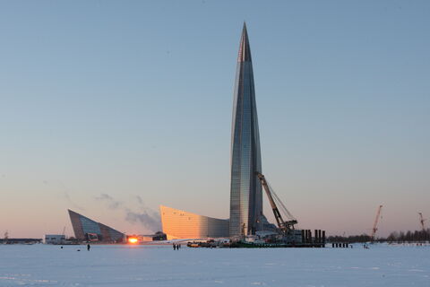 лахта-центр, зима