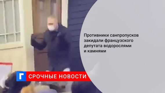 Во Франции чиновника забросали водорослями и камнями
