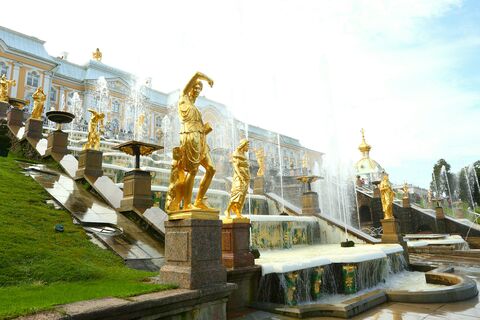 фонтан, петергоф, лето