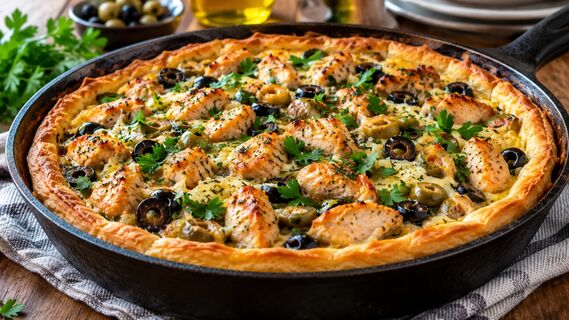 Сыплю 5 г — и начинка в 2 раза вкуснее: моментальный куриный пирог на сковороде — проще хачапури