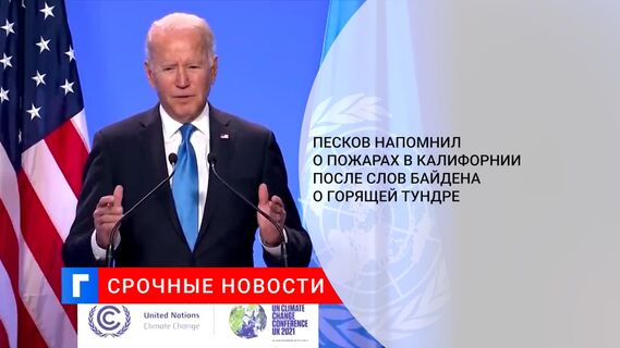 Песков напомнил о пожарах в Калифорнии после слов Байдена о горящей тундре