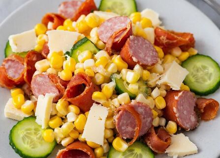 Когда нет времени на варку: Готовлю салат "Мексика" за 6 минут - нарезала и подаю на стол