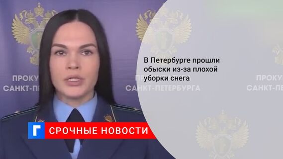 В Санкт-Петербурге прошли обыски из-за некачественной уборки снега в городе