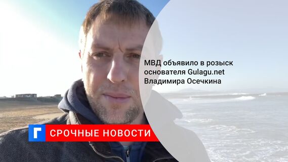 МВД объявило в розыск основателя Gulagu.net Владимира Осечкина