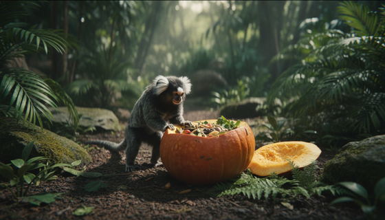 Крошечные приматы Ленинградского зоопарка получили тыкву с секретом: что же внутри