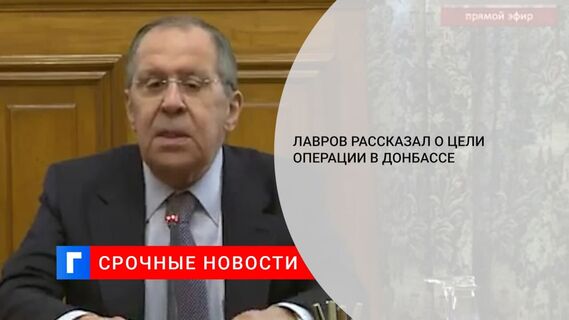 Лавров: операция в Донбассе проводится, чтобы украинцы могли определять свое будущее
