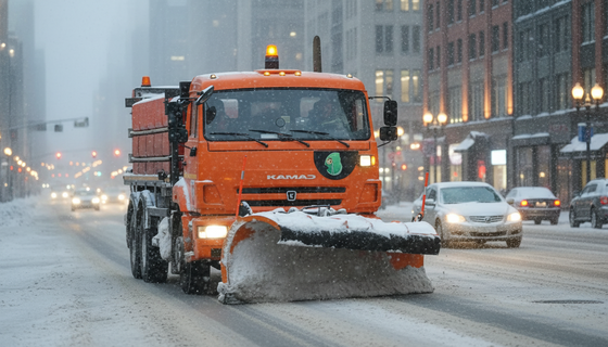 Первый снег — и на ЗСД вышли на уборку более тридцати дорожных «гигантов»