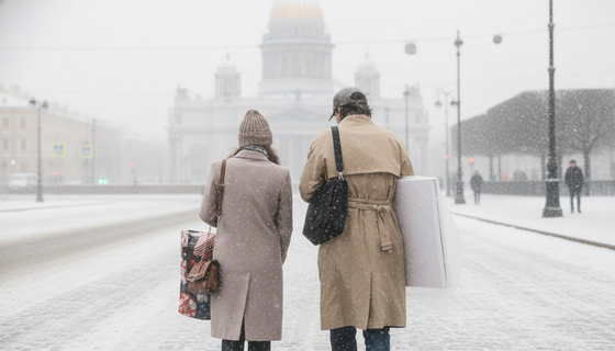 Петербург накроют тучи, а легкий снег достанется не всем