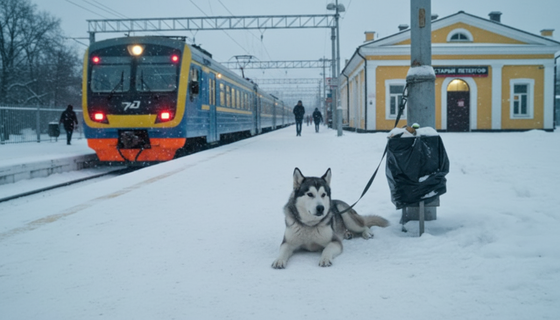 Двери закрываются: на станции Старый Петергоф хозяин сел в электричку — собаку оставил на перроне