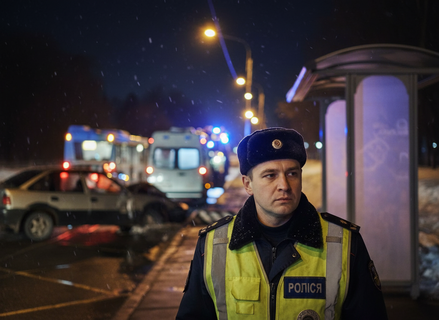 Легковушка врезалась в автобус на Красносельском шоссе: водитель — в больнице, столб — в сугробе