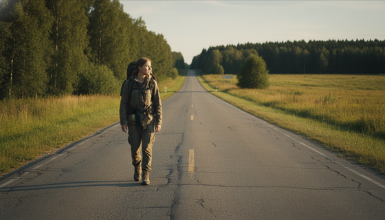 Тысячи шагов вместо билета: девушка идёт из Москвы в Петербург ради «ежедневного шквала эмоций»