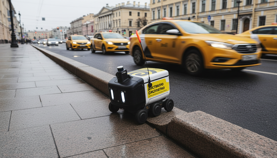 Поребрик сильнее алгоритма: узкие тротуары не пускают роботов‑курьеров в сердце Петербурга