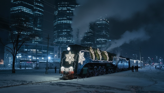 Семь остановок: куда заглянет поезд Деда Мороза на Октябрьской железной дороге в 2026 году