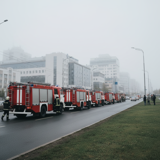 Красные мигалки у центра имени Алмазова: зачем туда стянули около десяти пожарных машин?