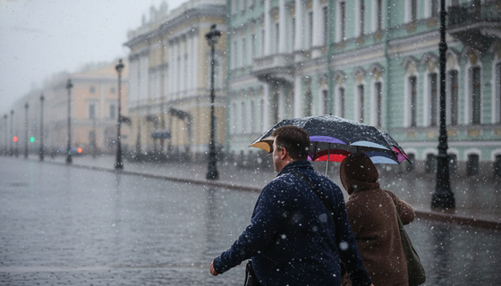 От капель к хлопьям: в Петербурге дождь превратится в мокрый снег