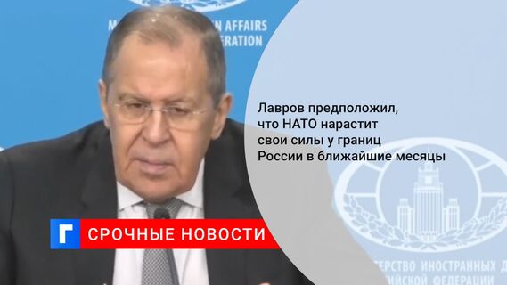 Лавров предположил, что НАТО нарастит свои силы у границ России в ближайшие месяцы