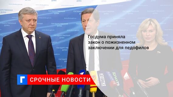 Госдума приняла закон о пожизненном заключении для педофилов