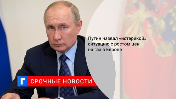 Путин назвал «истерикой» ситуацию с ростом цен на газ в Европе