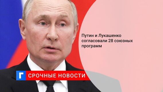 Путин и Лукашенко согласовали 28 союзных программ