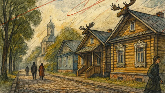 Деревянные дома с лосиными рогами