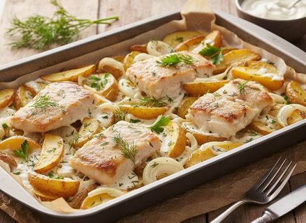 Просто кидаю всё на противень — и ужин готов: рыба с картошкой без заморочек