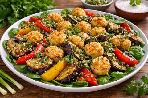 Соединила баклажаны, сыр и соус — получился салат как в хорошем ресторане