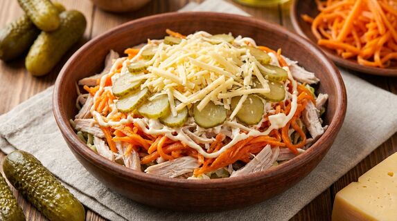 Секрет сочного салата "Лисичка" раскрыт: всего 5 ингредиентов — и получаю вау-результат