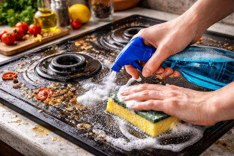 уборка плиты