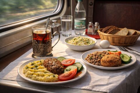 еда в поезде