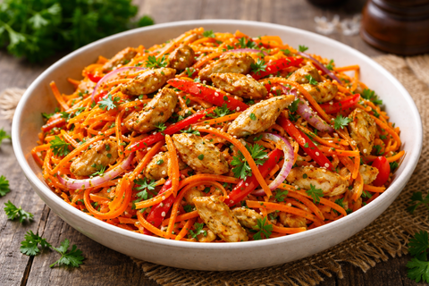 Салат, который покоряет с первой ложки: салат «Южанка» с курицей и специями