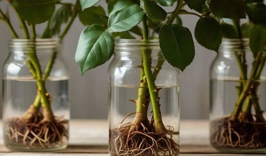 1 ложка в воду - и черенки отпустили "бороду" из корней: покрылись упругой щеткой в два счета 