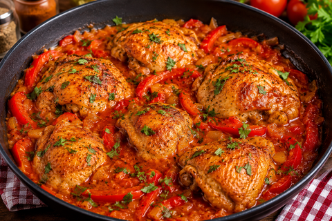 Эта курица по-венгерски получается такой нежной, что мясо само отходит от кости: всё дело в одном соусе