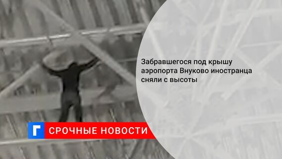 Забравшегося под крышу аэропорта Внуково иностранца сняли с высоты