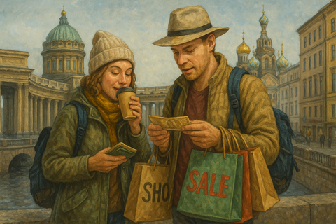 туристы в Петербурге