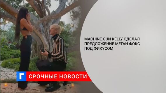 Рэпер Machine Gun Kelly сделал предложение Меган Фокс под гигантским фикусом