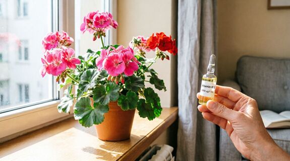 Для цветения герани – обязательно: 1 пилюля в воду – и бутоны лезут, как грибы после дождя