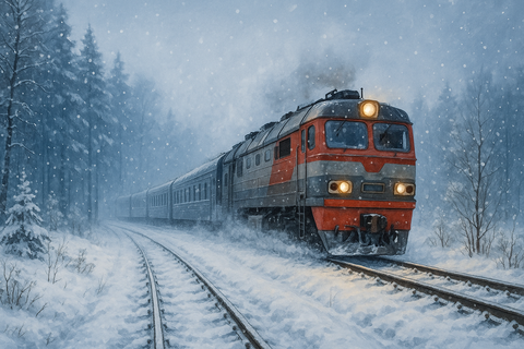 зимний поезд