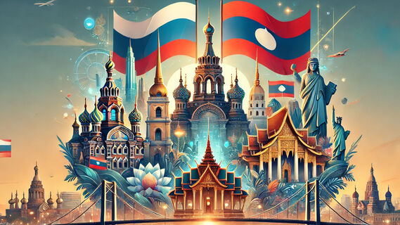 Россия, Лаос
