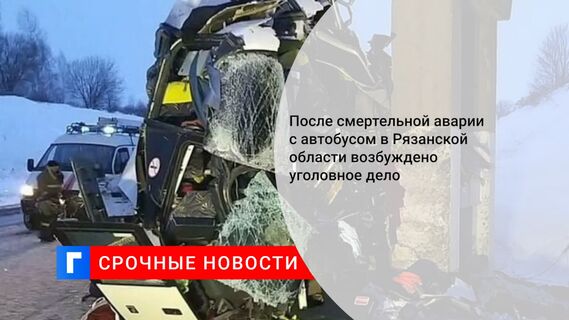 После смертельной аварии с автобусом в Рязанской области возбуждено уголовное дело