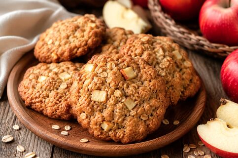 Если есть яблоки - готовлю овсяное печенье: получается вкуснятина - улетает со стола еще горячим
