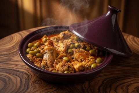В Марокко курицу не жарят — готовят тушёное мясо с россыпью специй и овощей: настоящий Тажин с характером