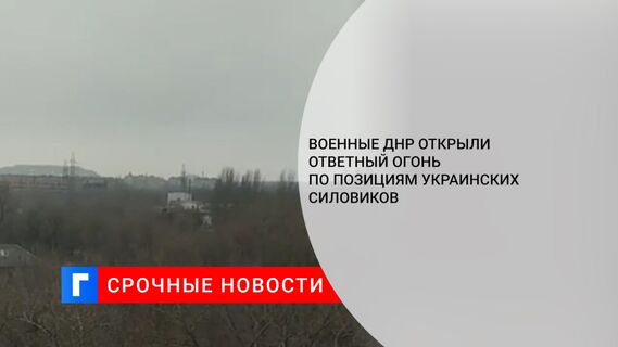 Военные ДНР открыли ответный огонь по позициям украинских силовиков